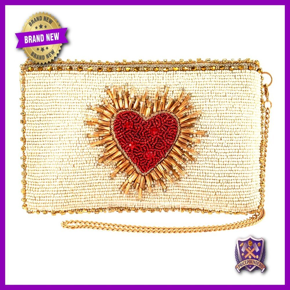 Beaded Crossbody Phone Bag Evening Clutch with Removable Chain Strap